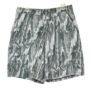 LULULEMON RJBI Grey Jacquard Pace Breaker Shorts 9" Lined Mens L Pockets Drwstrg